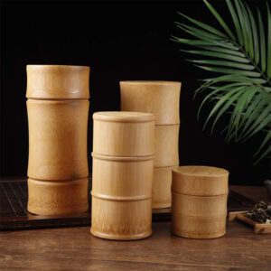 Alternative view of Bamboo Storage Container, Bamboo Material, Multiple Sizes, With Lid