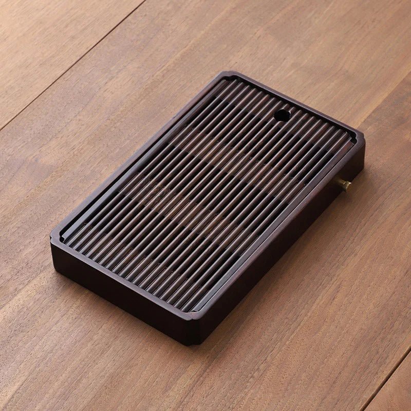 Bamboo Tea Tray Traditional Japanese Style Bamboo with Drain System - Image 2