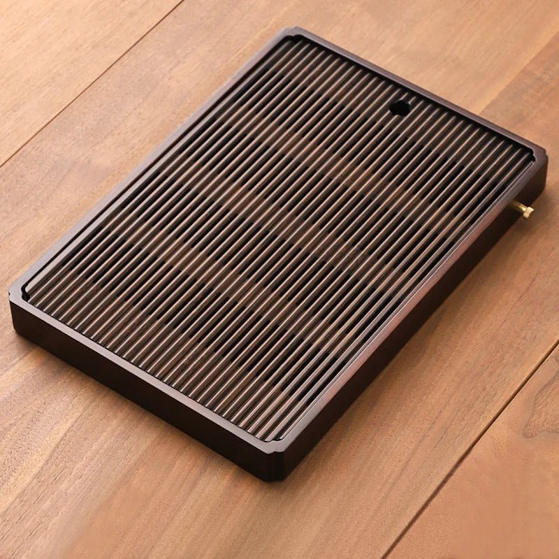 Bamboo Tea Tray Traditional Japanese Style Bamboo with Drain System - Image 7