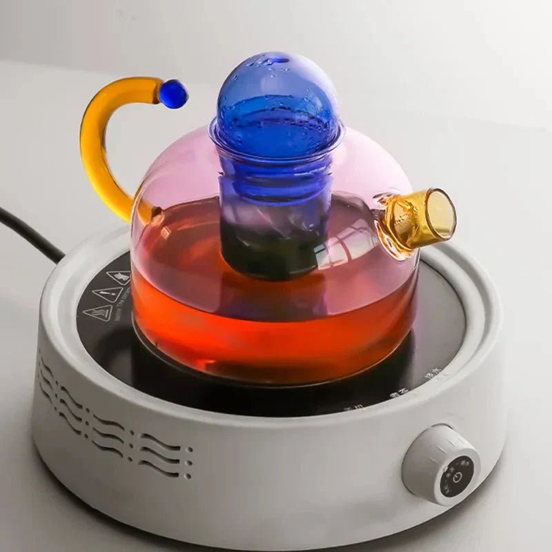 Glass Teapot and Cup Set Borosilicate Glass Built In Infuser Transparent Design - Image 5
