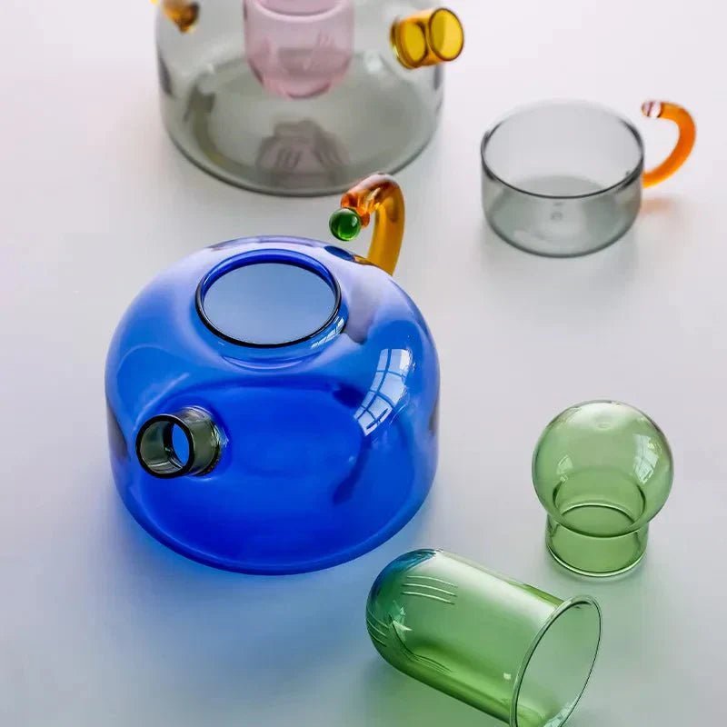 Glass Teapot and Cup Set Borosilicate Glass Built In Infuser Transparent Design - Image 8