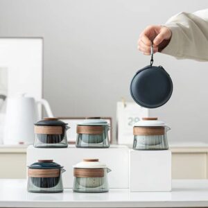 Alternative view of Tea Set Ceramic Teapot with 3 Cups Portable Lightweight