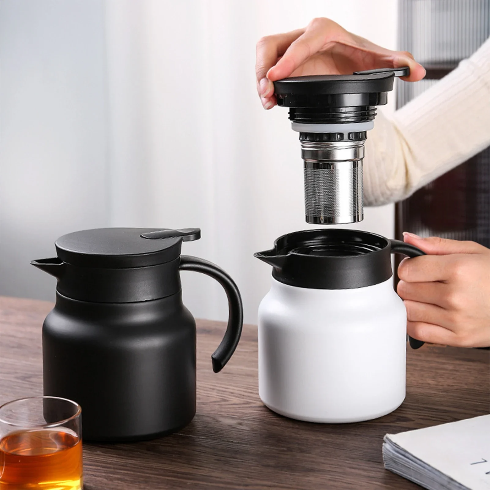 Stainless Steel Insulation Pot - Spill-Proof Thermal Jug for Hot Beverages, Durable Vacuum Design, Easy Pour Spout - Image 7
