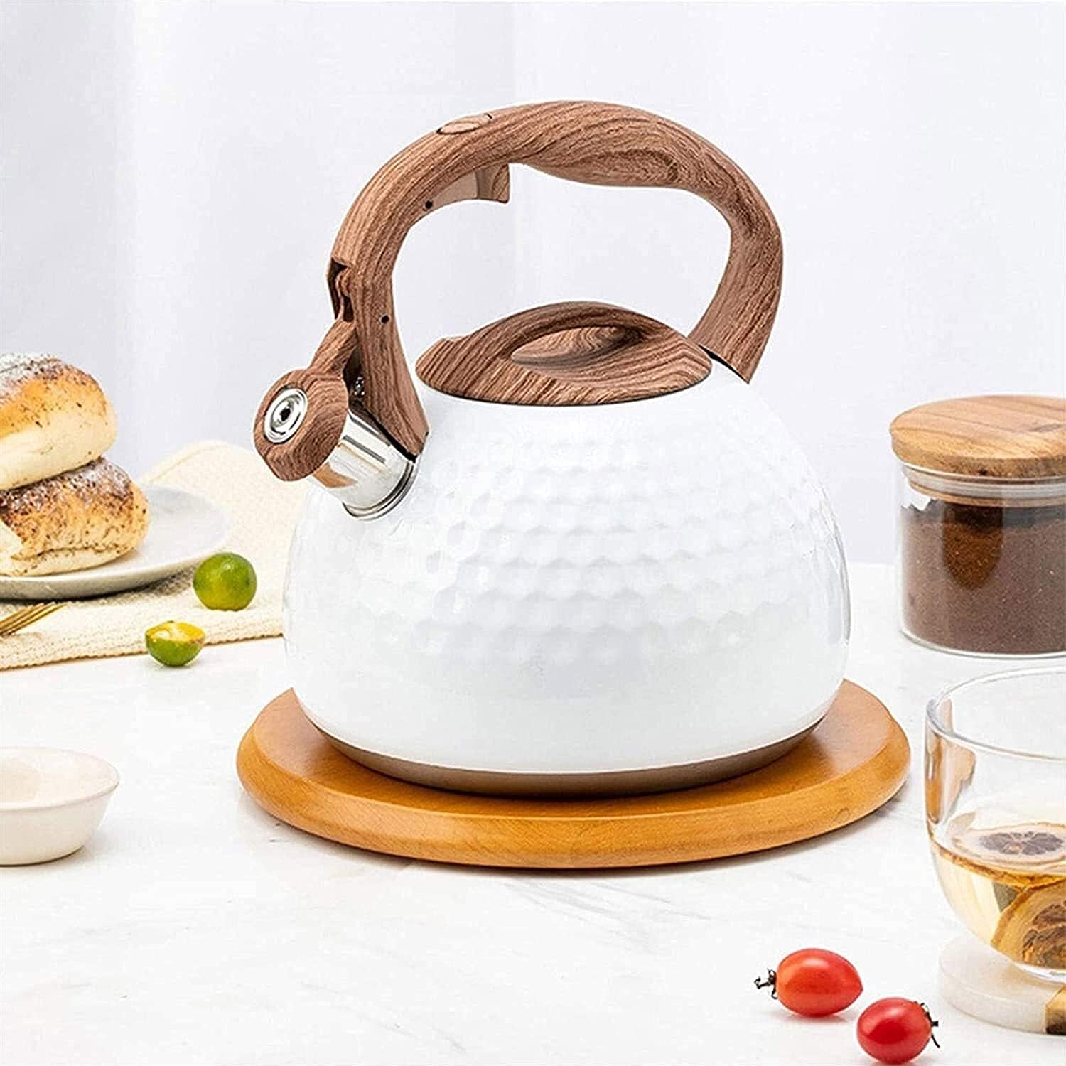 Whistling Tea Kettle 95oz Stainless Steel Stovetop Ergonomic Handle - Image 3