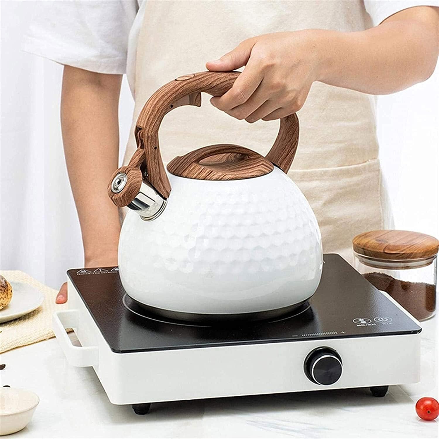 Whistling Tea Kettle 95oz Stainless Steel Stovetop Ergonomic Handle - Image 4