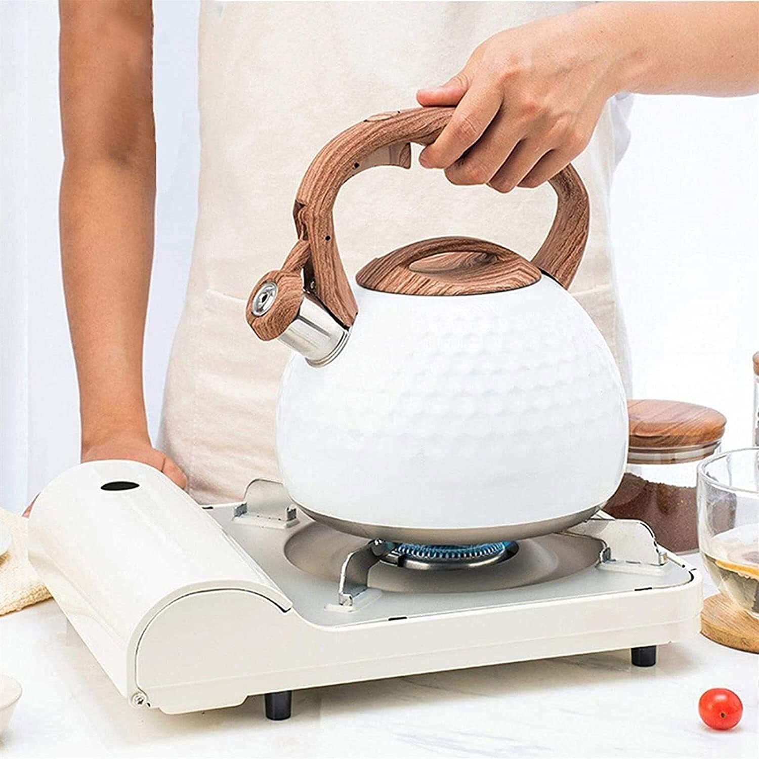 Whistling Tea Kettle 95oz Stainless Steel Stovetop Ergonomic Handle - Image 5