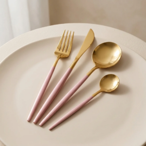 Stainless Steel Silverware Set Food Grade Reusable Mirror Finish Utensils