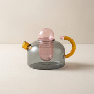 Glass Teapot and Cup Set Borosilicate Glass Built In Infuser Transparent Design